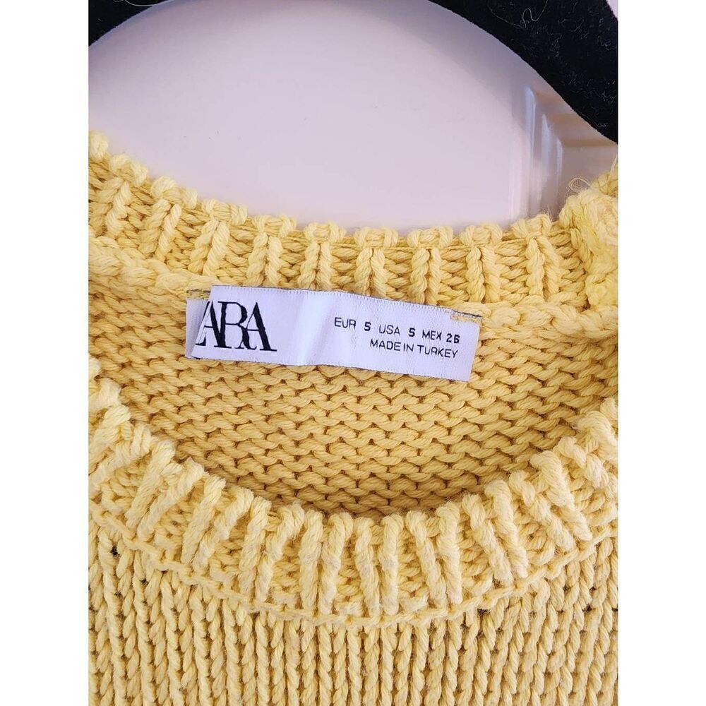 Zara bright yellow knit mini sweater dress size small - Picture 4 of 7